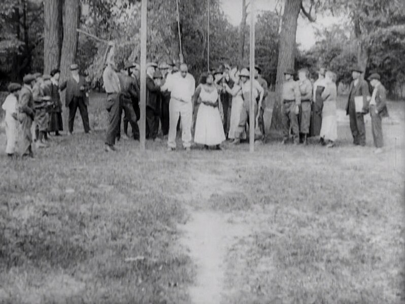 Film still of lynching from Micheaux's Within Our Gates