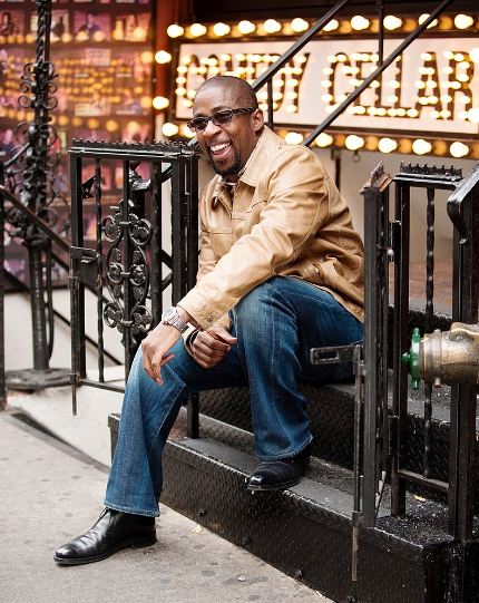 Veteran comedian Keith Robinson outside New York’s Comedy Cellar.