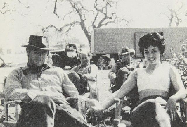 Clint Eastwood with stuntwoman Roxanne