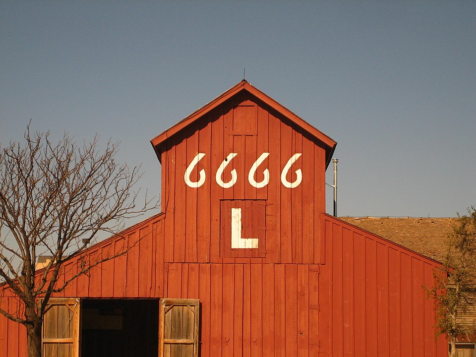 Red barn from the 6666 Ranch in Lubbock, Texas