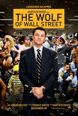 Poster of The Wolf of Wall street, starring Leonardo Di Caprio