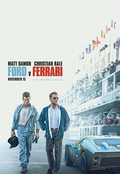 a poster for Ford v Ferrari