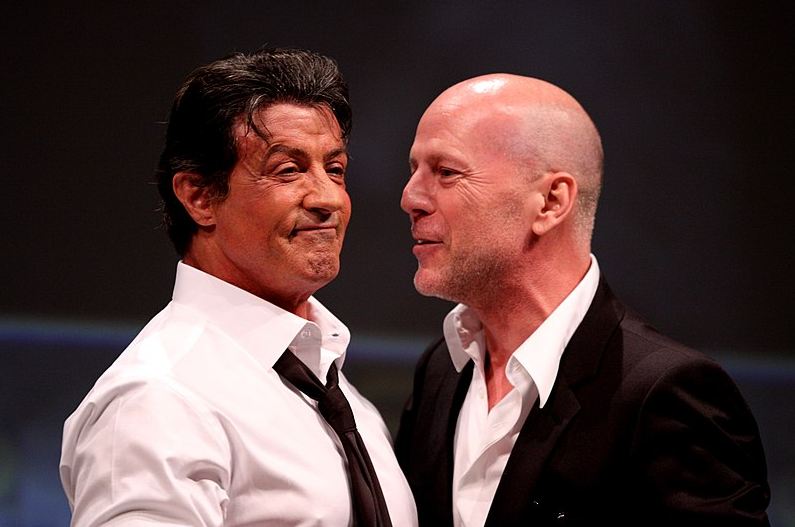 Bruce Willis with Sylvester Stallone