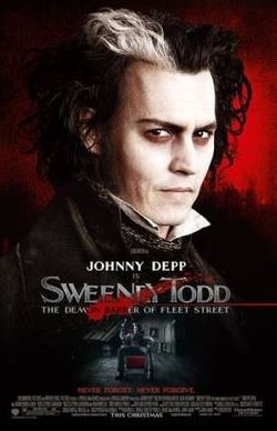 Movie poster of Sweeney Todd- The Demon Barber of Fleet Street